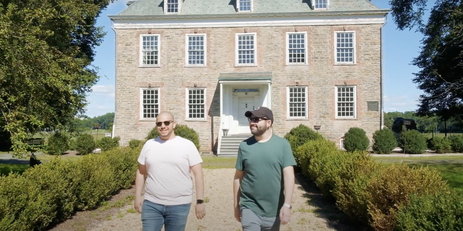 Aaron & Geoff in front of the Van Cortlandt House Museum in Van Cortlandt Park, Bronx.