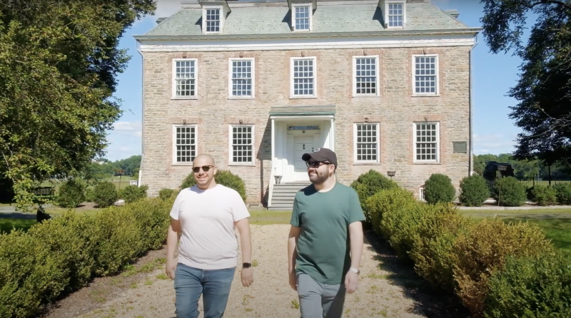 Aaron & Geoff in front of the Van Cortlandt House Museum in Van Cortlandt Park, Bronx.